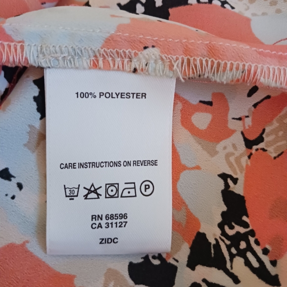 DKNYC Sleeveless Tunic Blouse size XL, orange and black, perfect for Spring - Picture 5 of 7